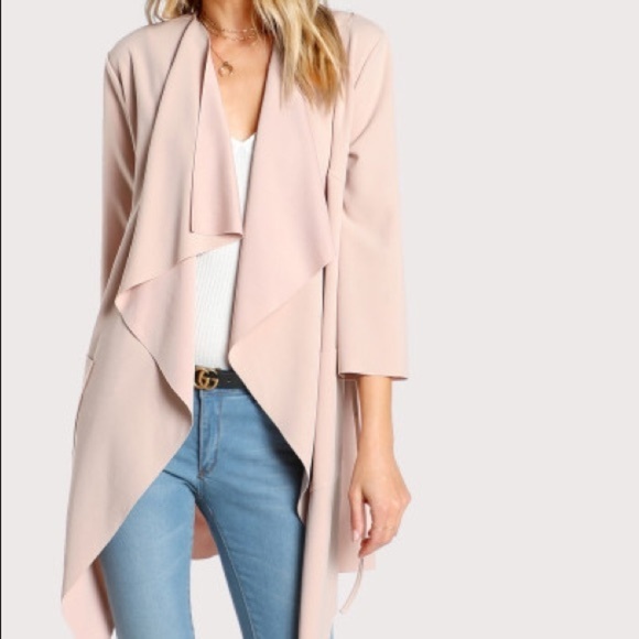 Jackets & Blazers - Blush Draped Over-Coat